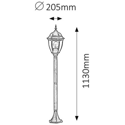 Rabalux - Zunanja svetilka 1xE27/100W/230V IP44 113 cm