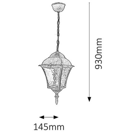 Rabalux - Zunanji lestenec 1xE27/60W/230V IP43