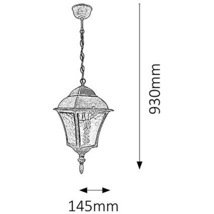 Rabalux - Zunanji Lestenec 1xE27/60W/230V IP44