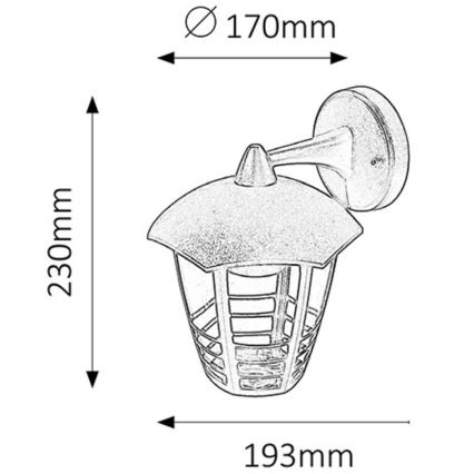 Rabalux - Zunanja Stenska svetilka 1xE27/60W/230V IP44