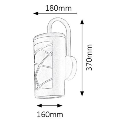 Rabalux - Zunanja Stenska svetilka 1xE27/60W/230V IP44