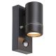 Rabalux - Zunanja stenska svetilka s senzorjem 1xGU10/10W/230V black IP44