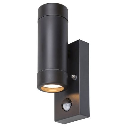 Rabalux - Zunanja stenska svetilka s senzorjem 2xGU10/10W/230V črna IP44
