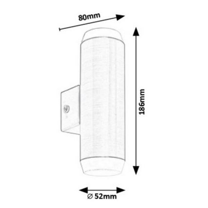 Rabalux - LED Zunanja stenska svetilka 2xLED/4W/230V saténový mat krom IP44