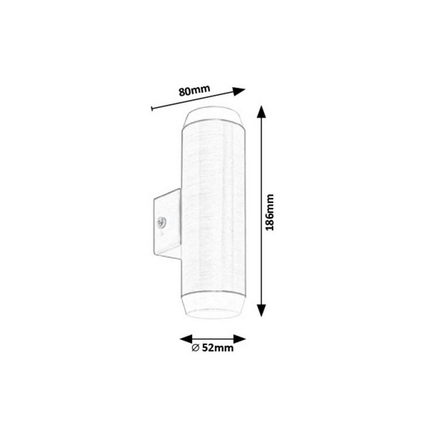 Rabalux - LED Zunanja stenska svetilka 2xLED/4W/230V saténový mat krom IP44