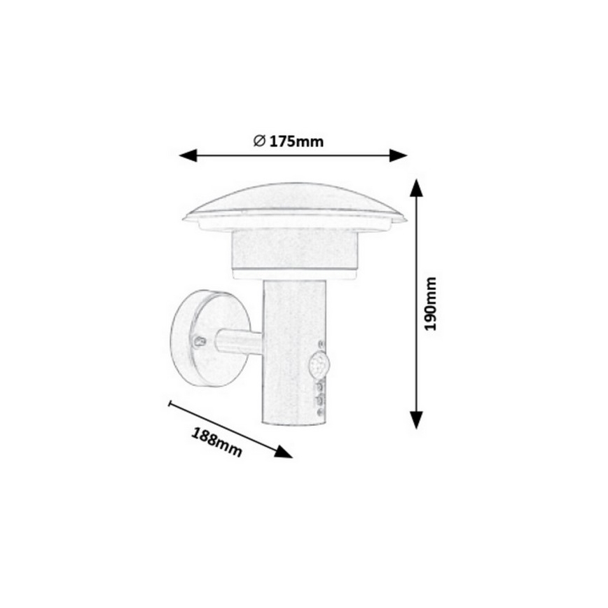 Rabalux - LED Zunanja stenska svetilka s senzorjem LED/9W/230V 1000lm 4000K IP44