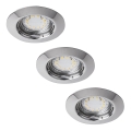 Rabalux - Komplet 3x LED vgradnih stropnih svetilk za kopalnico 1xGU10/3W/230V IP44