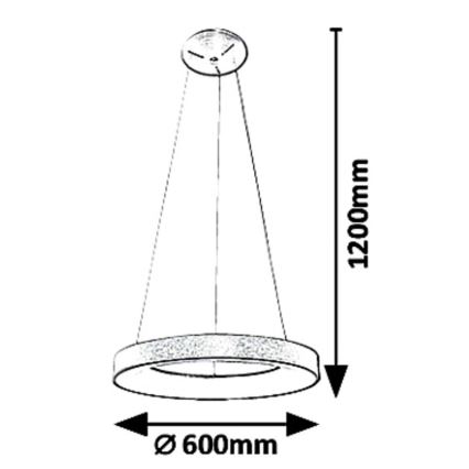 Rabalux - LED Lestenec na vrvici CARMELLA LED/50W/230V