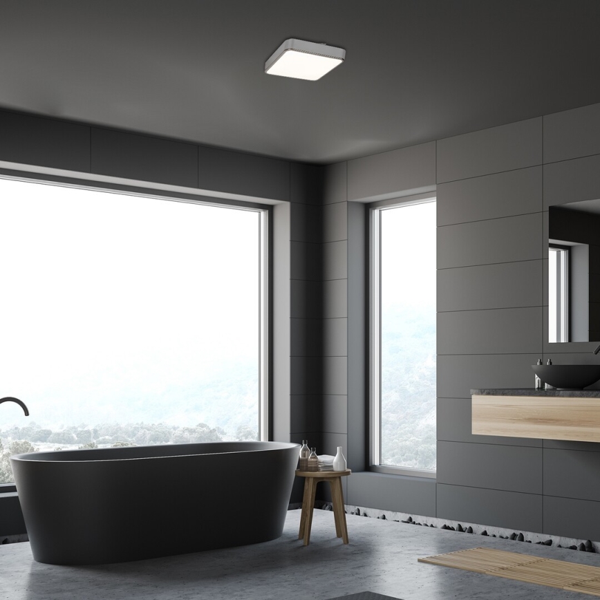 Rabalux - LED RGB zatemnjevalna kopalniška stropna svetilka LED/22W/230V 3000-6000K IP44 + daljinski upravljalnik 29x29 cm