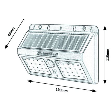 Rabalux - LED Solarna stenska svetilka s senzorjem IP44