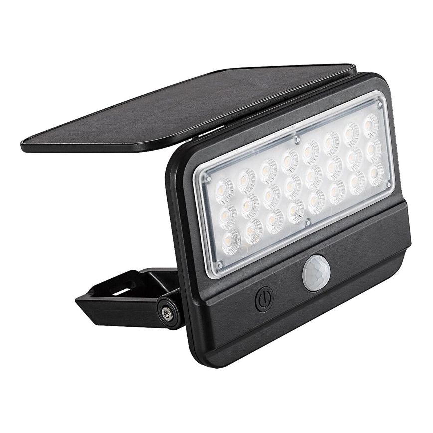 Rabalux - LED Solarna stenska svetilka s senzorjem LED/7W/3,7V IP54 črna 3000 mAh