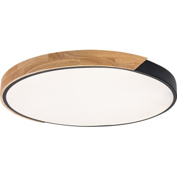 Rabalux - LED stropna svetilka, 42 W, 230 V, 3000/4000/6500 K, črna/hrast, premer 41 cm
