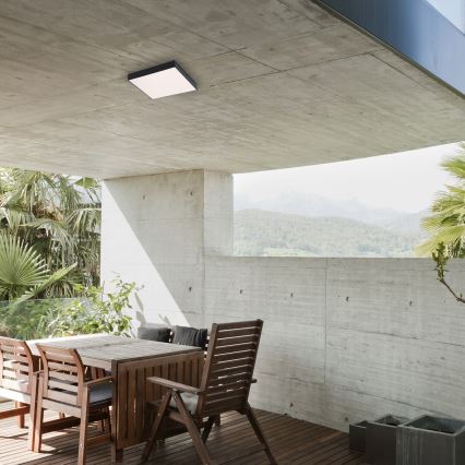 Rabalux - LED stropna svetilka LED/24W/230V 2800-6000K IP44 črna 30x30 cm