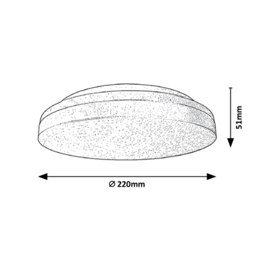 Rabalux - LED kopalniško stropno svetilo LED/18W/230V IP54 3000K/4000K/6000K premer 22 cm