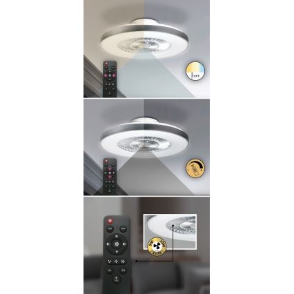 Rabalux - LED Zatemnitvena stropna svetilka z ventilatorjem LED/40W/230V + Daljinski upravljalnik 3000-6500K