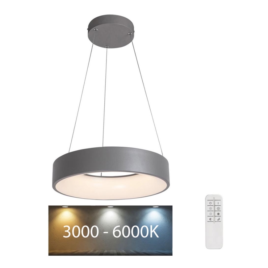 Rabalux - LED Zatemnitveni lestenec na vrvici LED/24W/230V okrogel 3000-6000K + Daljinski upravljalnik
