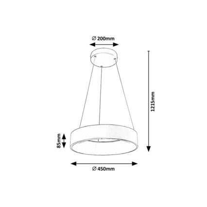 Rabalux - LED Zatemnitveni lestenec na vrvici LED/24W/230V okrogel 3000-6000K + Daljinski upravljalnik