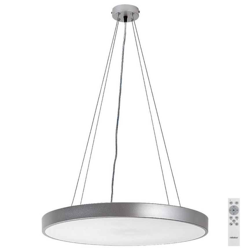 Rabalux - LED Zatemnitveni lestenec na vrvici LED/60W/230V srebrn 3000-6000K + Daljinski upravljalnik