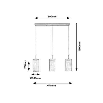 Rabalux - Lestenec na vrvici 3xE14/25W/230V