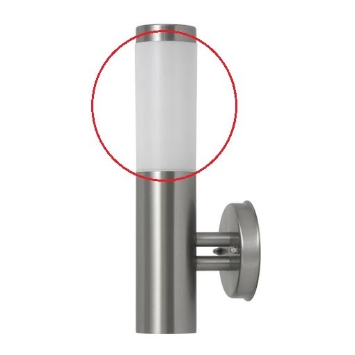 Rabalux - Nadomestno steklo za zunanjo svetilko INOX TORCH E27 bela