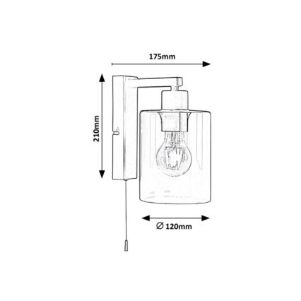 Rabalux - Stenska svetilka 1xE27/40W/230V