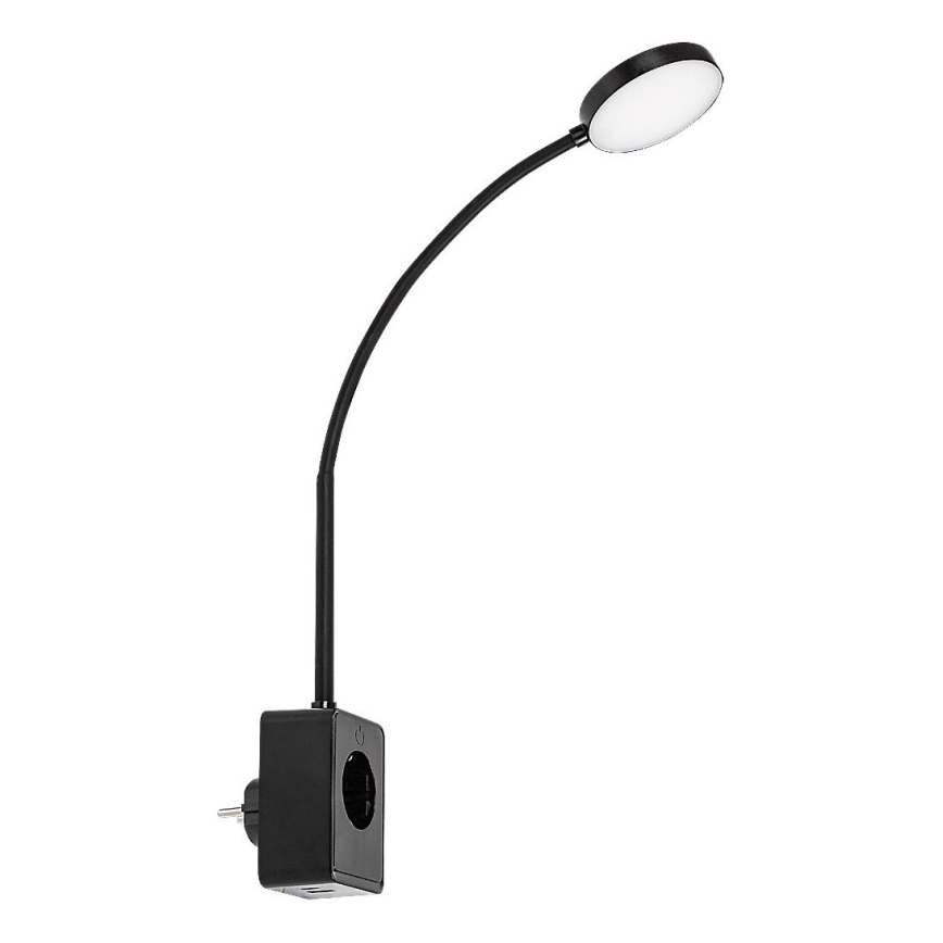 Rabalux - zatemnjevalna stenska LED svetilka LED/4W/230V z USB priključkom za vtičnico, črna