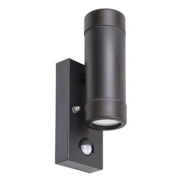 Rabalux - Zunanja stenska svetilka s senzorjem 2xGU10/10W/230V črna IP44