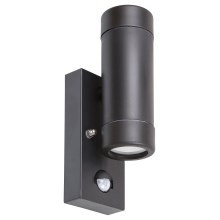Rabalux - Zunanja Stenska svetilka s senzorjem 2xGU10/10W/230V IP44 črna