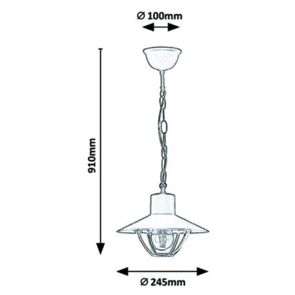 Rabalux - Zunanji lestenec 1xE27/10W/230V IP44