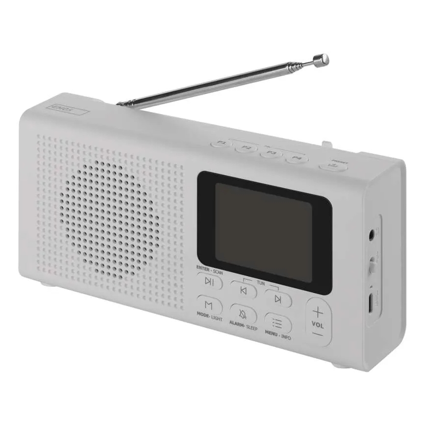 Radio DAB DAB+ FM 3W/5V/4xAA bela
