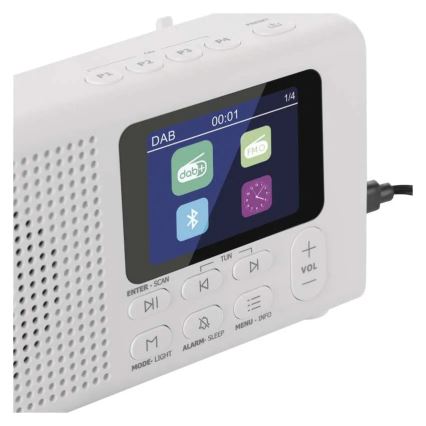 Radio DAB DAB+ FM 3W/5V/4xAA bela