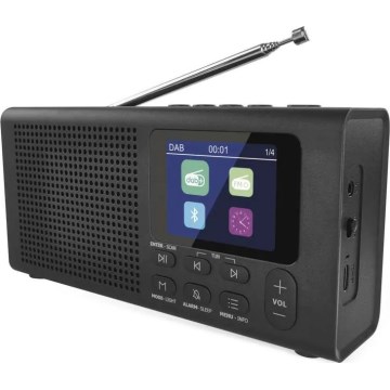 Radio DAB DAB+ FM 3W/5V/4xAA črna