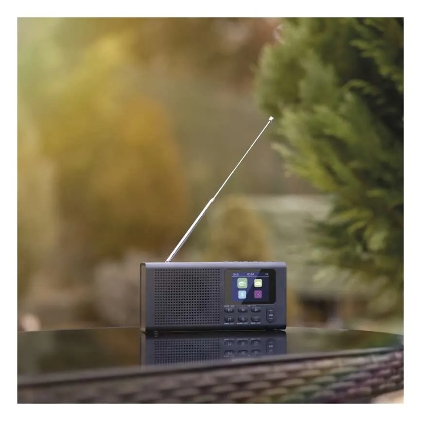 Radio DAB DAB+ FM 3W/5V/4xAA črna