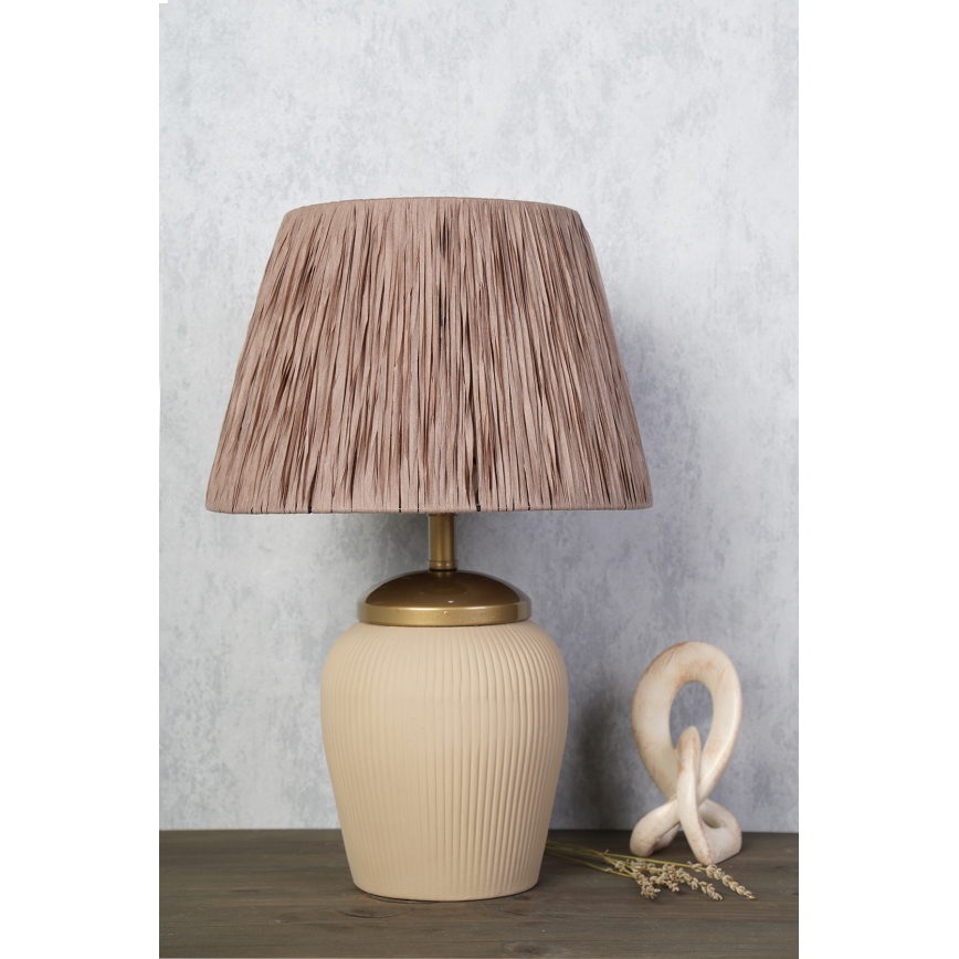 RAMZES miza lampa 1xE27/40W/230V kremasta/rjava