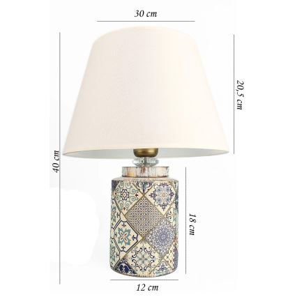 RAMZES namizna lampa 1xE27/40W/230V bela/siva