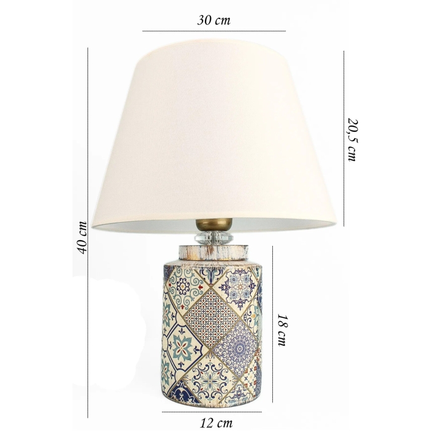RAMZES namizna lampa 1xE27/40W/230V bela/siva