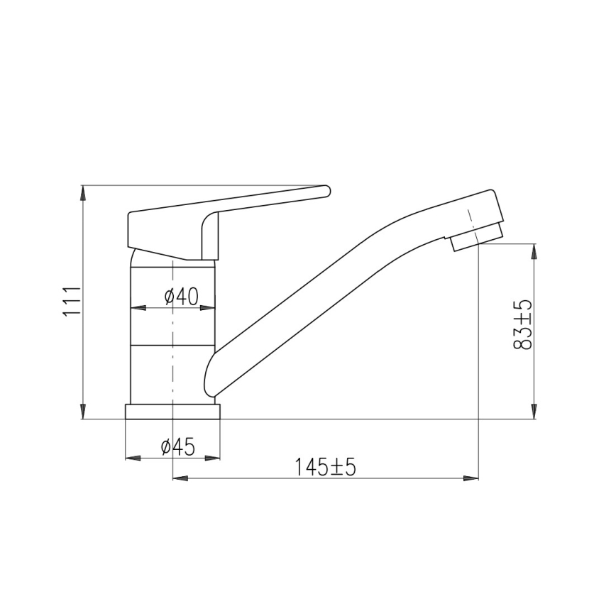 RAV Slezák CO115.0 - Pipa za umivalnik COLORADO 11 cm sijajni krom