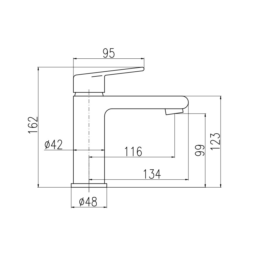 RAV Slezák CO128.0CMATZ - Pipa za umivalnik COLORADO 16,2 cm črna/zlata
