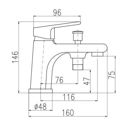 RAV Slezák CO148.0 - Kopalna baterija za kad COLORADO 14,6 cm, sijajni krom