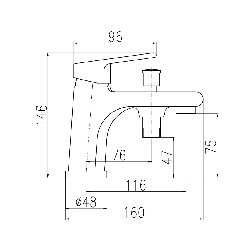 RAV Slezák CO148.0 - Kopalna baterija za kad COLORADO 14,6 cm, sijajni krom