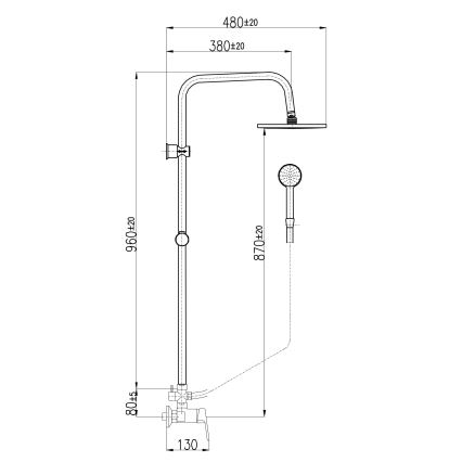 RAV Slezák CO182.5/7 - Tuš komplet z mešalno baterijo COLORADO, sijajni krom