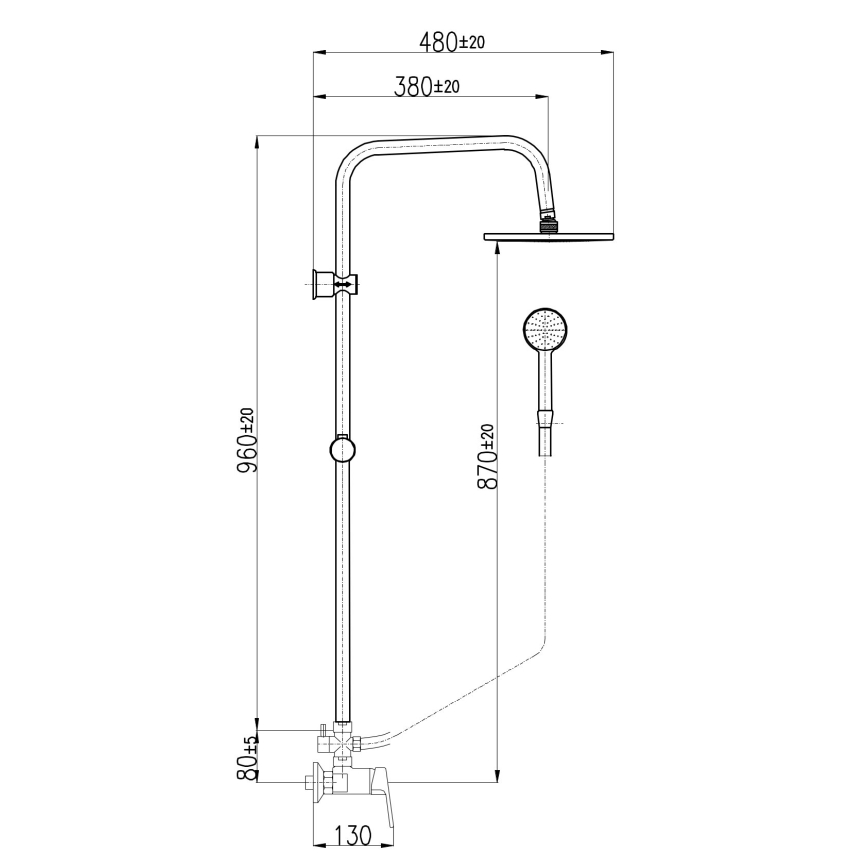 RAV Slezák CO182.5/7 - Tuš komplet z mešalno baterijo COLORADO, sijajni krom