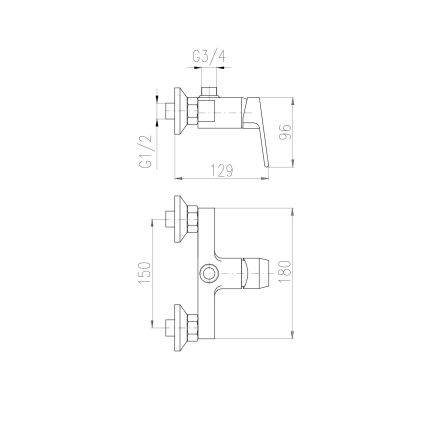 RAV Slezák CO182.5 - tuš baterija COLORADO, sijajni krom