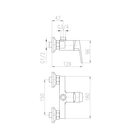 RAV Slezák CO182.5Z - Tuš baterija COLORADO, sijajno zlata