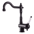 RAV Slezák L508.0/8CMAT - Pipa za pomivalno korito/umivalnik LABE RETRO 25,6 cm mat črna