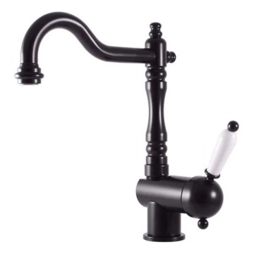 RAV Slezák L508.0/8CMAT - Pipa za pomivalno korito/umivalnik LABE RETRO 25,6 cm mat črna
