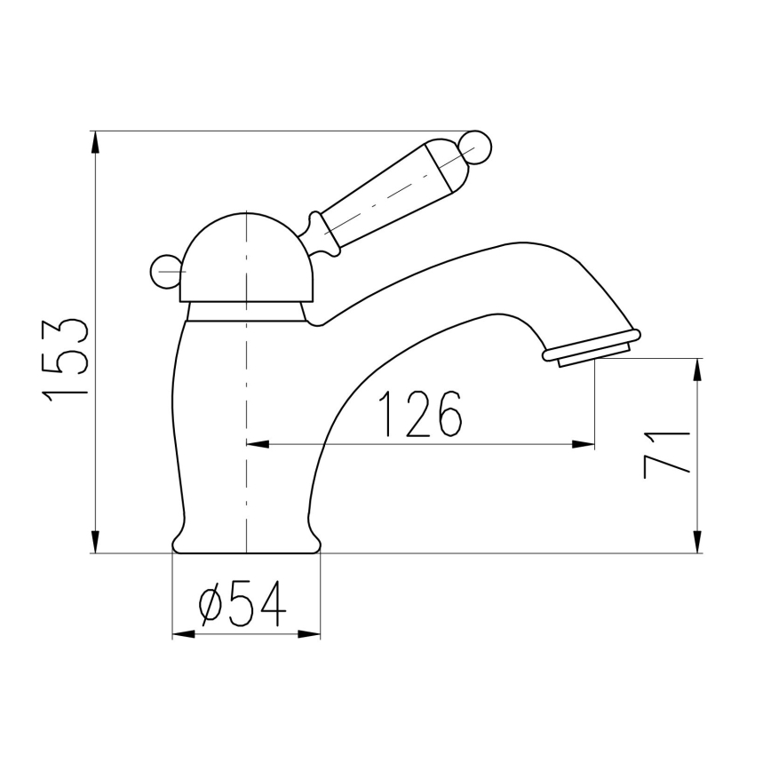 RAV Slezák L526.0CMAT - Pipa za umivalnik LABE RETRO 15,3 cm mat črna