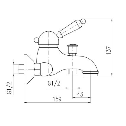 RAV Slezák L554.5SM - Kadna baterija LABE RETRO 13,7 cm, starana medenina