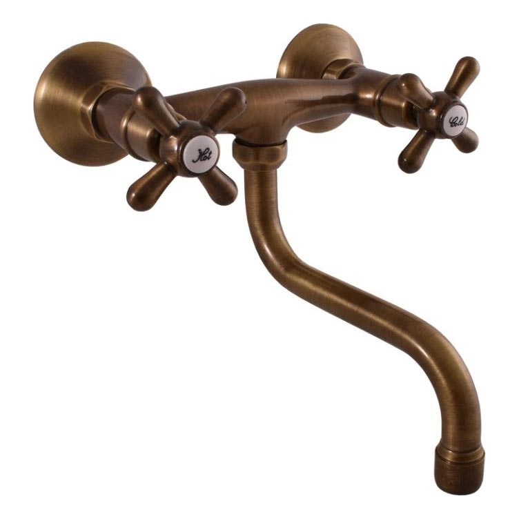 RAV Slezák MK101.5/21SM - Mešalna armatura MORAVA RETRO za umivalnik in pomivalno korito, starinska medenina