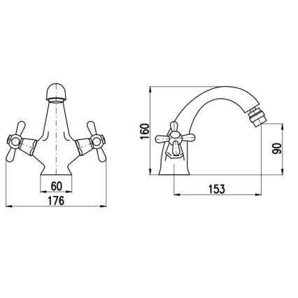 RAV Slezák MK143.0SM - Pipa za bide + odtok MORAVA RETRO 16 cm, stara medenina